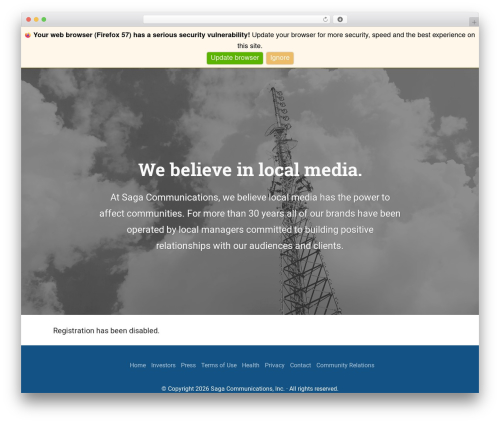Saga alert bar WordPress plugin - sagacom.com/wp-signup.php?new=ashevilleoutlaw.com