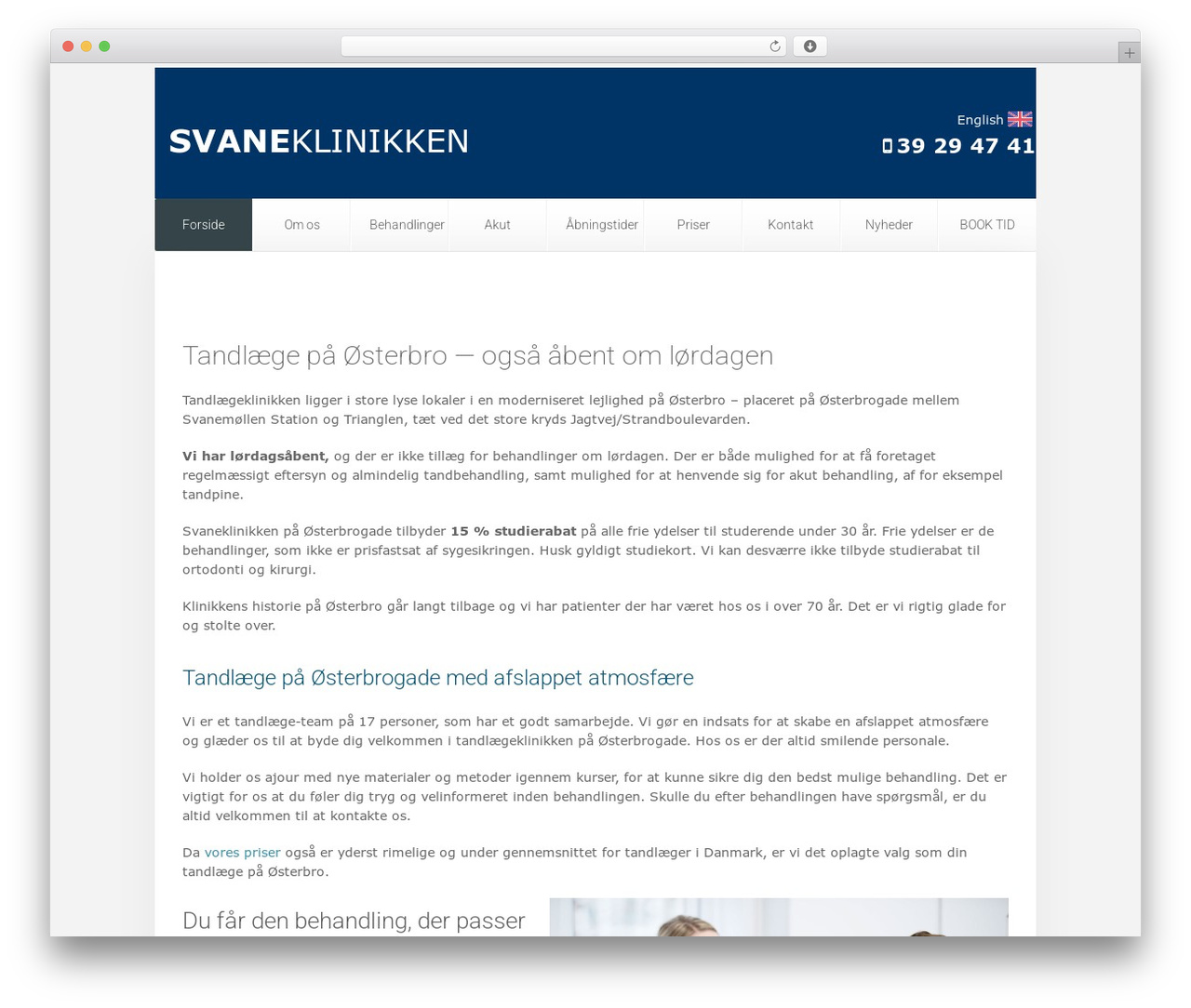 Unity best WordPress theme - svaneklinikken.dk