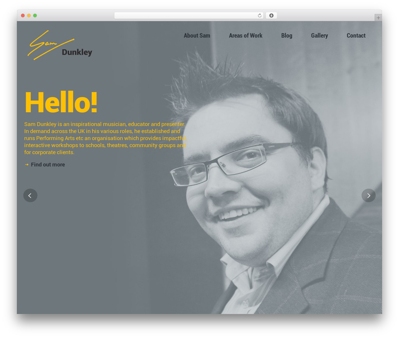 WordPress website theme Selfy - samdunkley.co.uk
