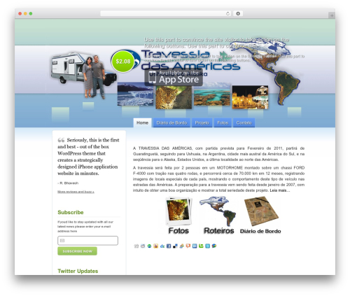 iPhone App theme WordPress - travessiadasamericas.com.br