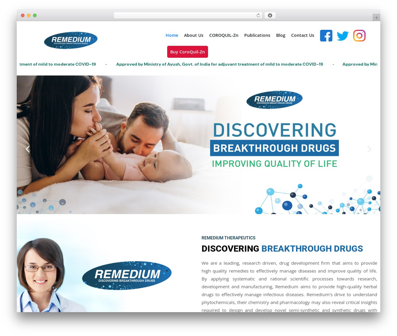 WebOn WordPress theme - remediumtherapeutics.com