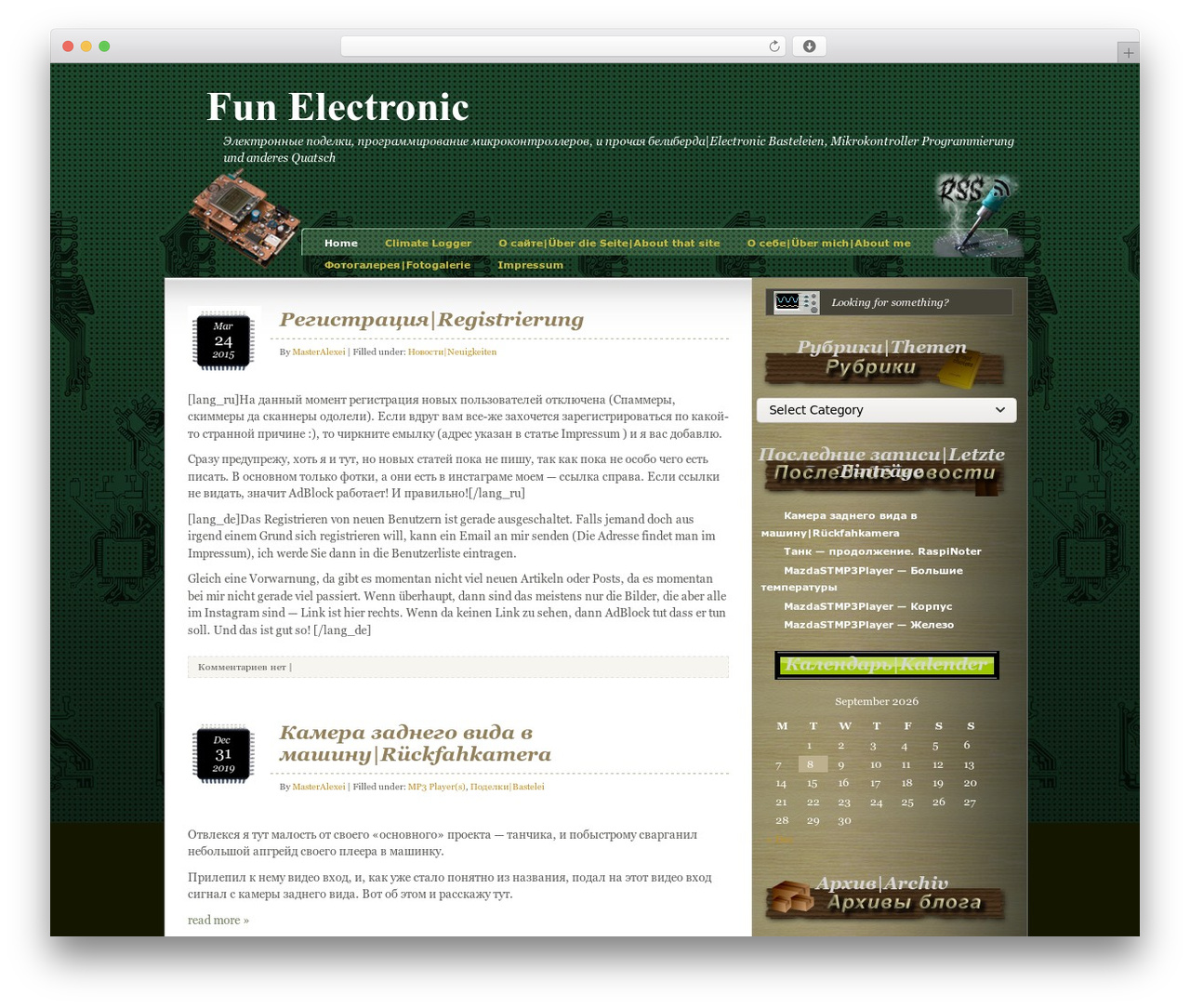 WordPress theme Curious - fun-electronic.net