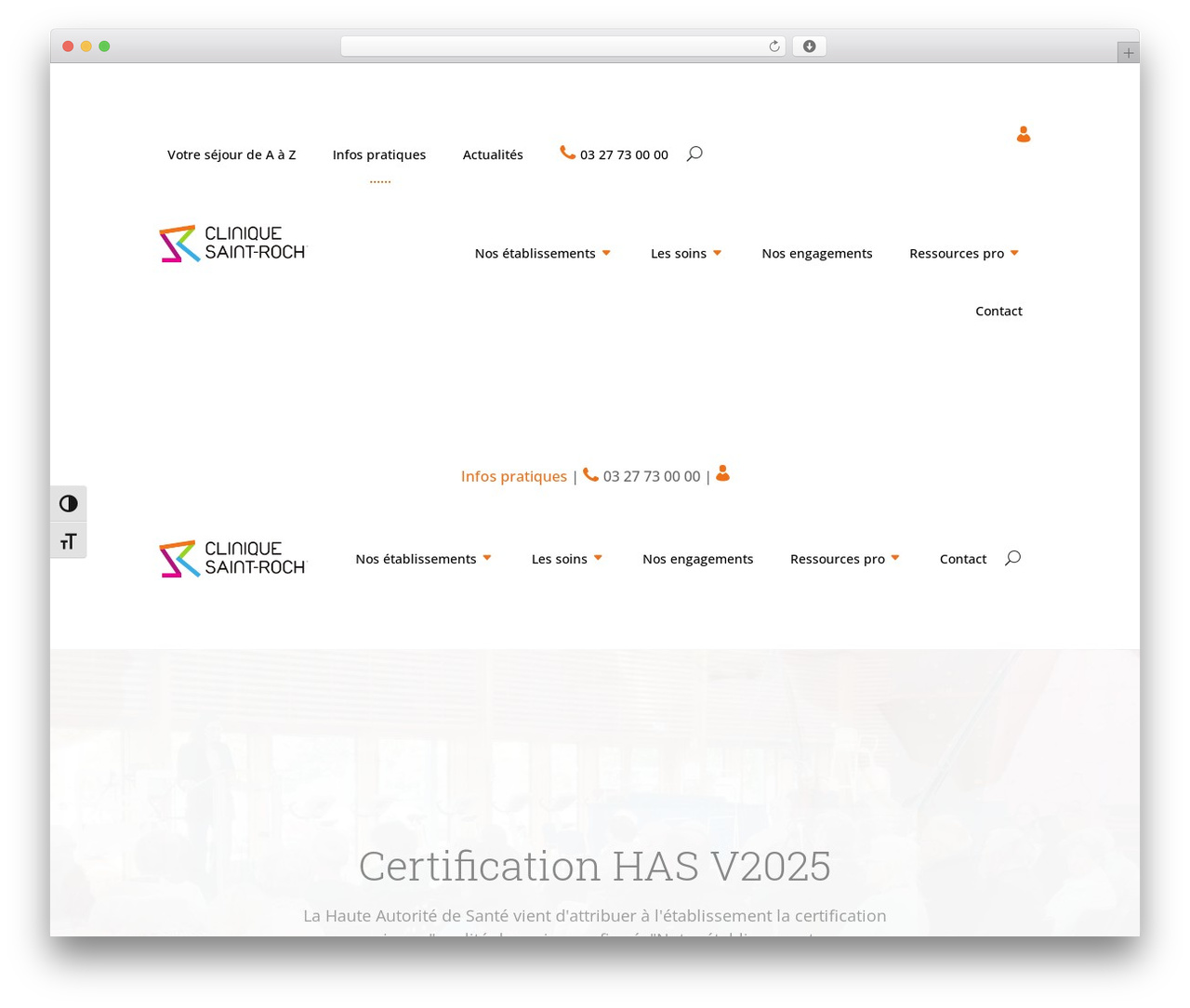 WordPress theme Divi - clinique-saint-roch.com