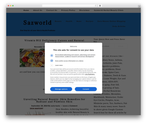 Brunch Pro Theme WordPress blog theme - sazworld.com