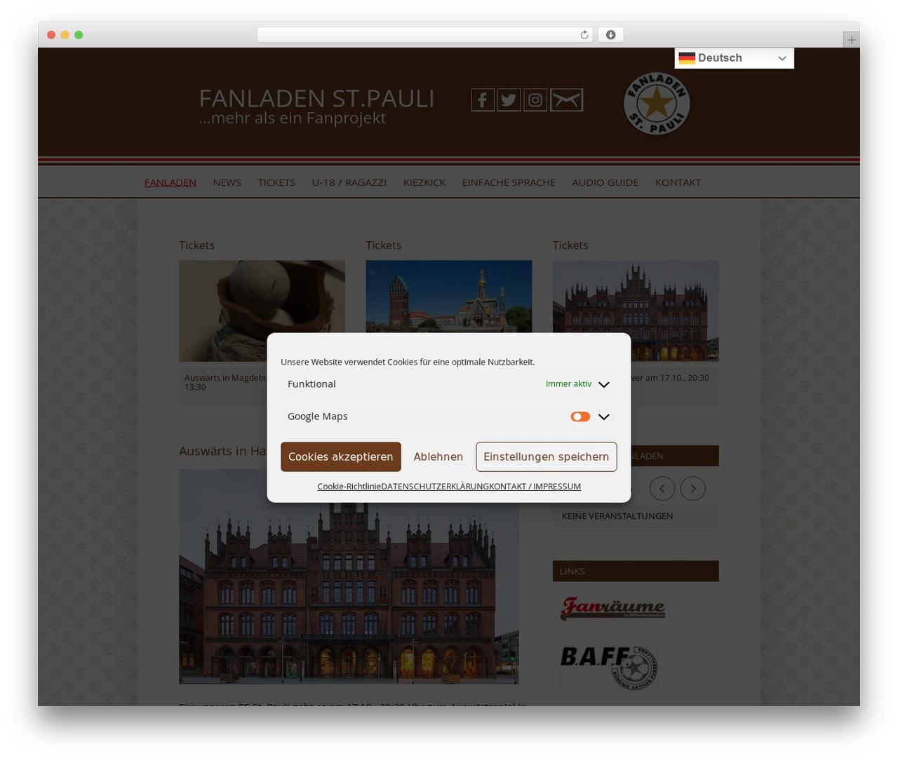 Fanladen WordPress theme - stpauli-fanladen.de