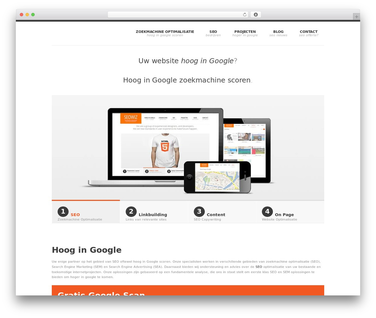 Hoog in Google - Responsive HTML5 Theme theme WordPress - seowiz.nl