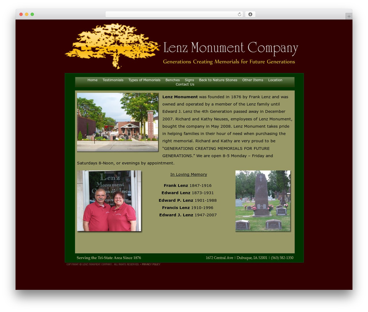 Lenz WordPress theme - lenzmonument.com