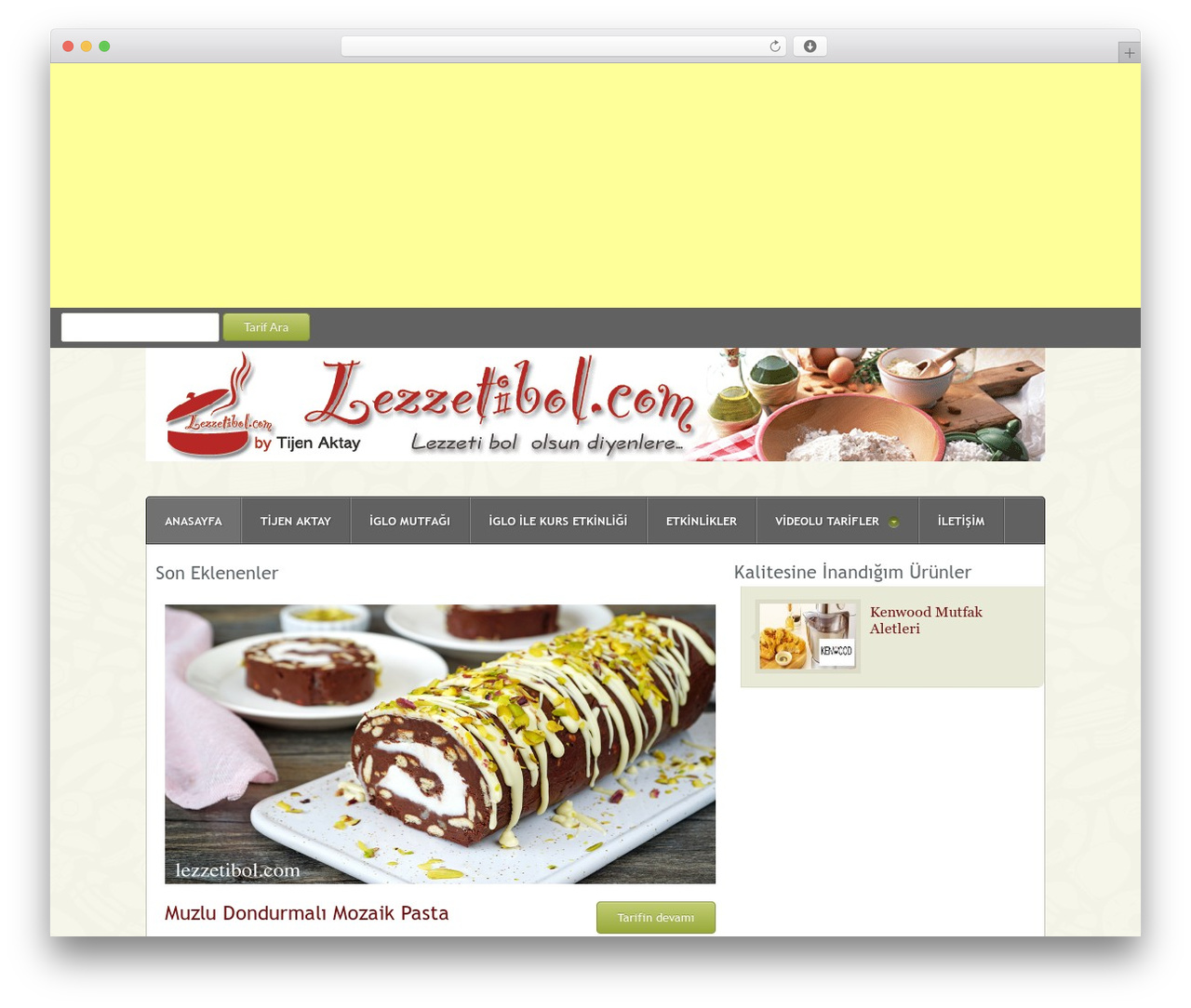 Petit WordPress website theme - lezzetibol.com
