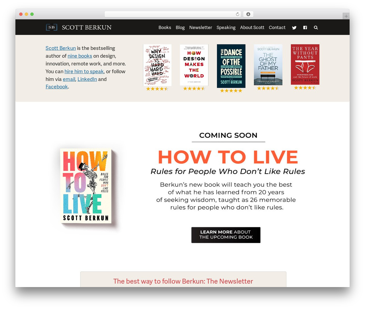 ScottBerkun.com WordPress theme design - scottberkun.com