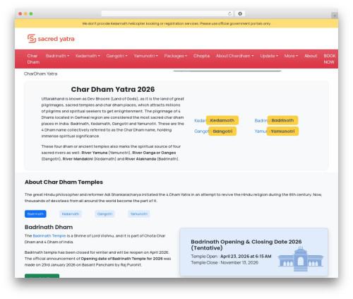Theme WordPress SacredYatra - sacredyatra.com