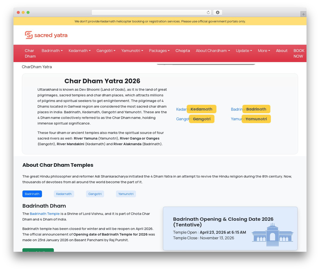 Theme WordPress SacredYatra - sacredyatra.com