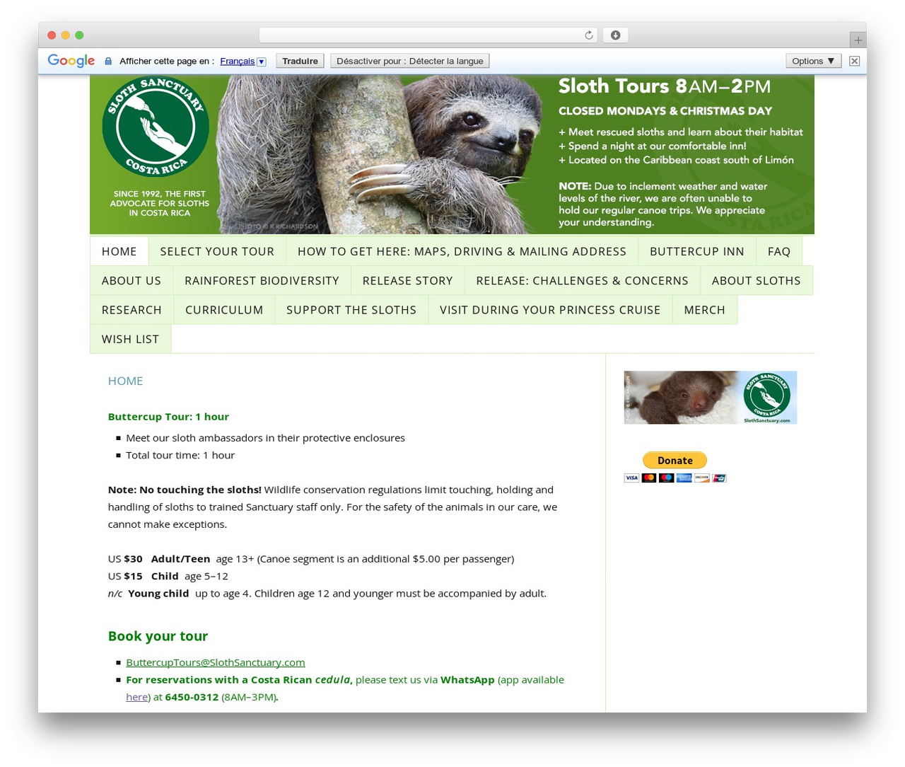 Thesis theme WordPress - slothsanctuary.com