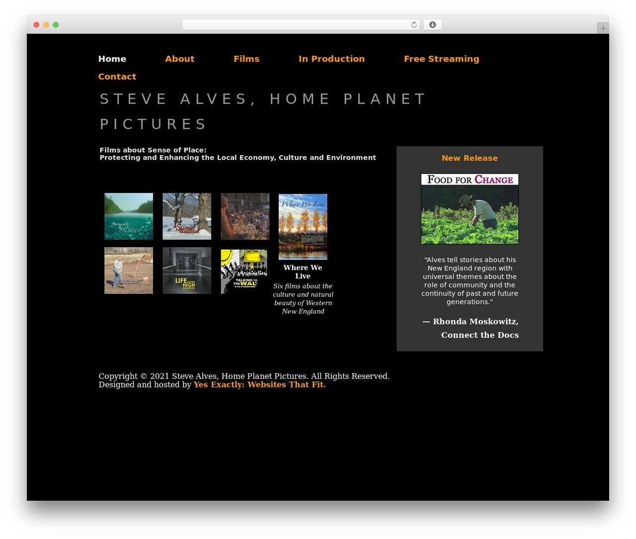 2-column_a WordPress theme - stevesfilms.com