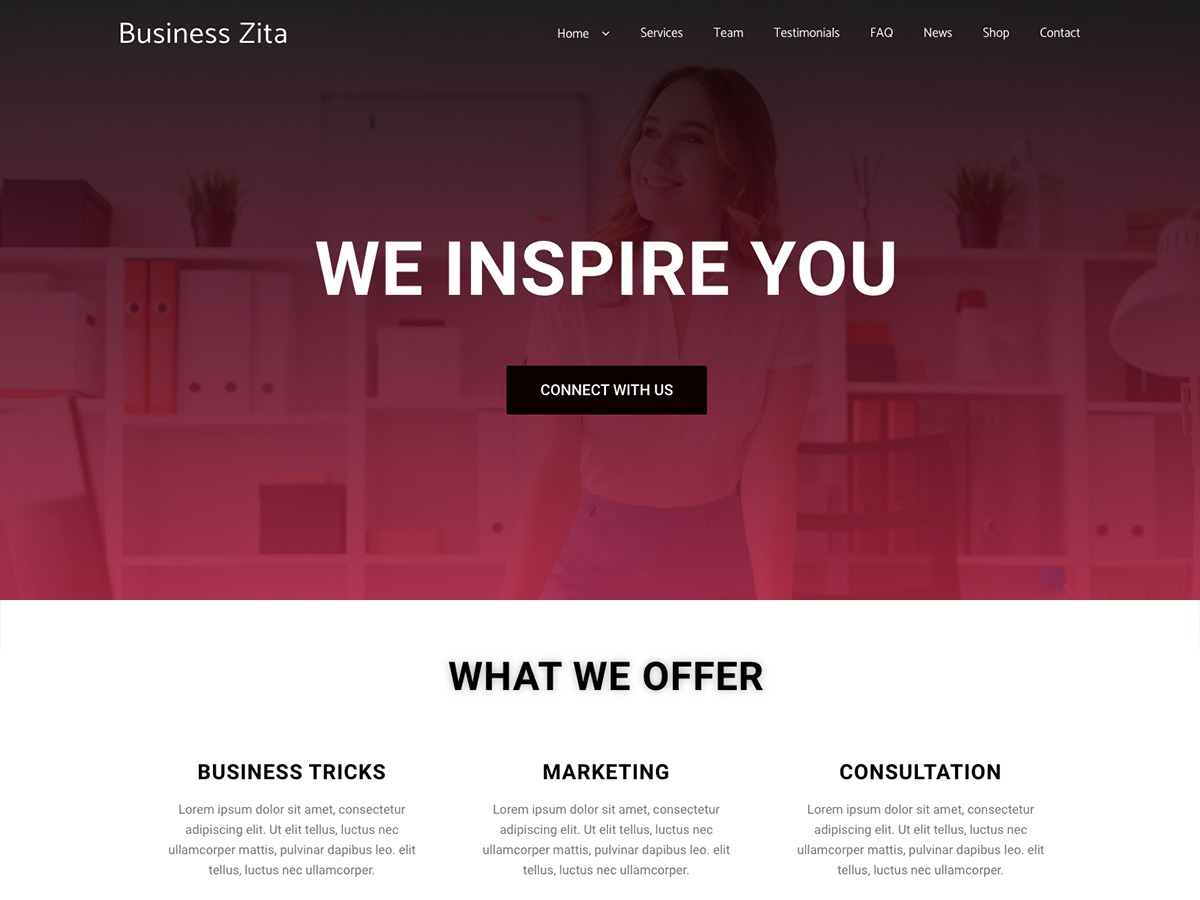 Business Zita personal WordPress theme
