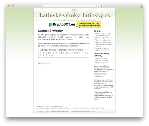 Mondo Zen Theme WordPress theme - latinske-vyroky.latinsky.cz