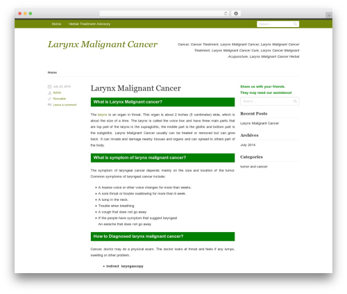 Rumput Hijau top WordPress theme - larynx-malignant-cancer.herbal-treatment-advisory.com