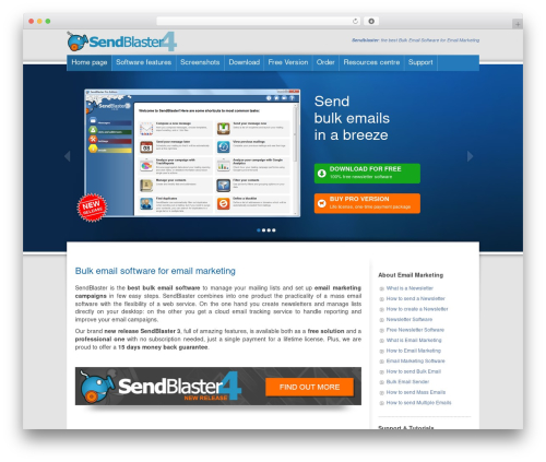 SendBlaster 2012 theme WordPress - sendblaster.co.uk