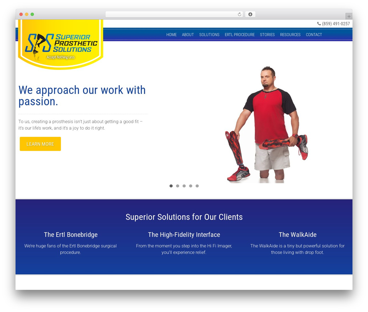 SPS WordPress website theme - superiorprosthetics.com