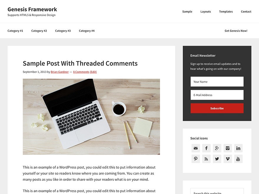 WP theme Genesis Sample WP theme Genesis Sample