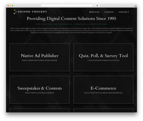 Avada WordPress page theme - secondthought.com