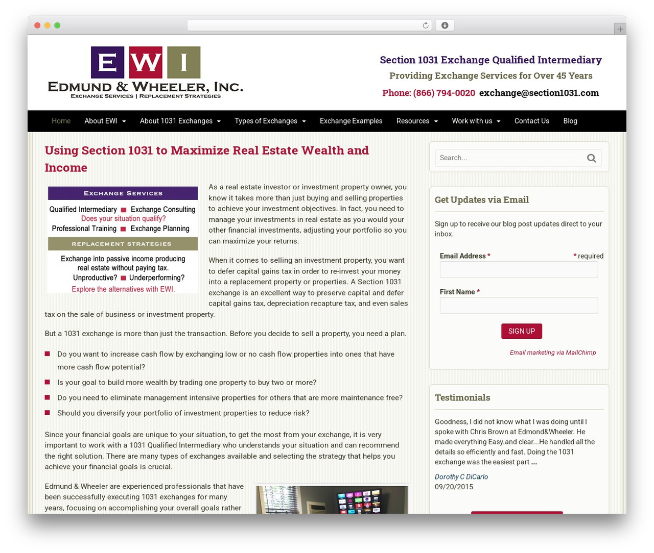 Canvas theme WordPress - section1031.com