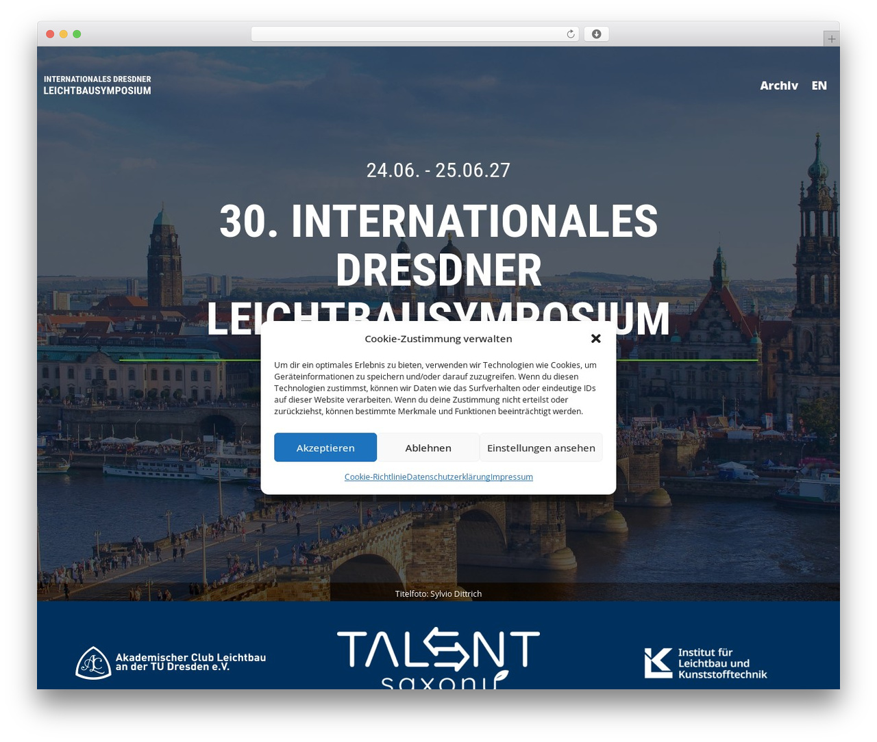 Eventry WordPress theme design - leichtbausymposium.de