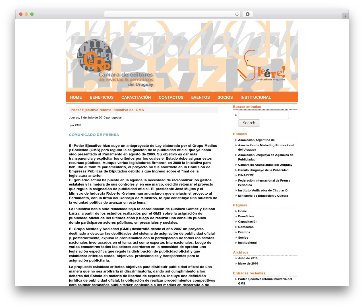 Fighter WordPress theme - leete.com.uy