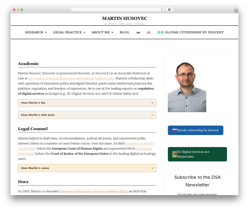 minimalblog WordPress page theme - husovec.eu