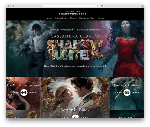 Shadowhunters WordPress website theme - shadowhunters.com