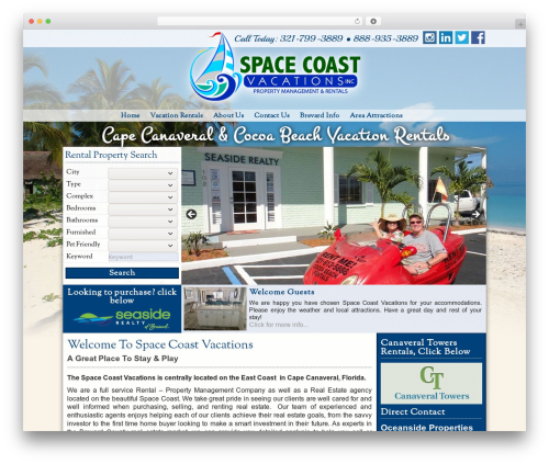 Space Coast Vacations WordPress theme - spacecoastvacations.com