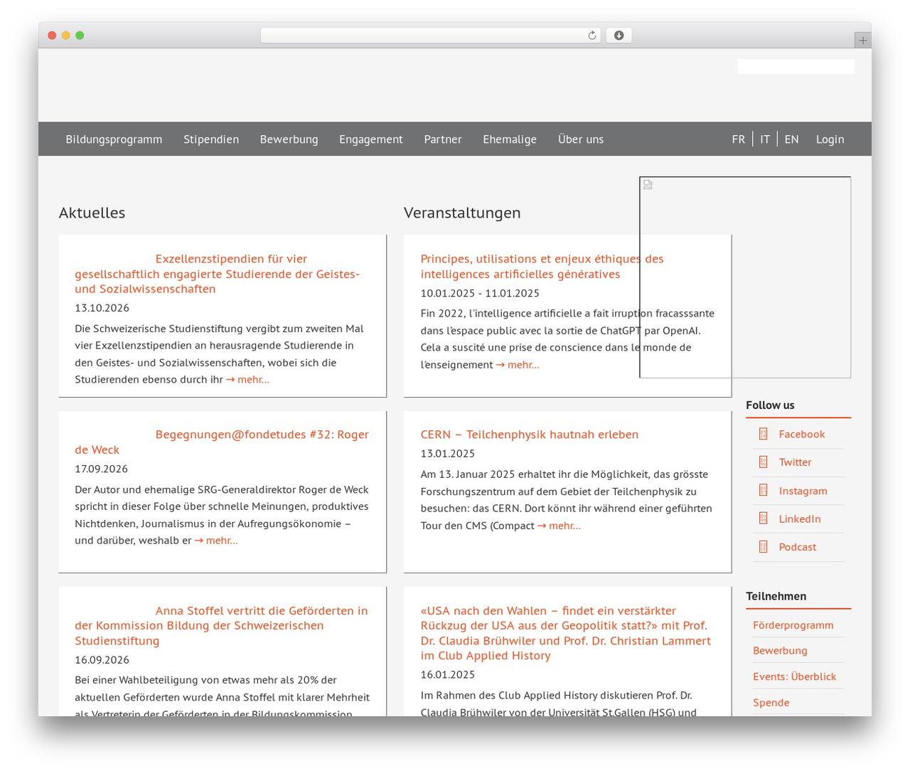 WordPress theme Dynamik-Gen - studienstiftung.ch