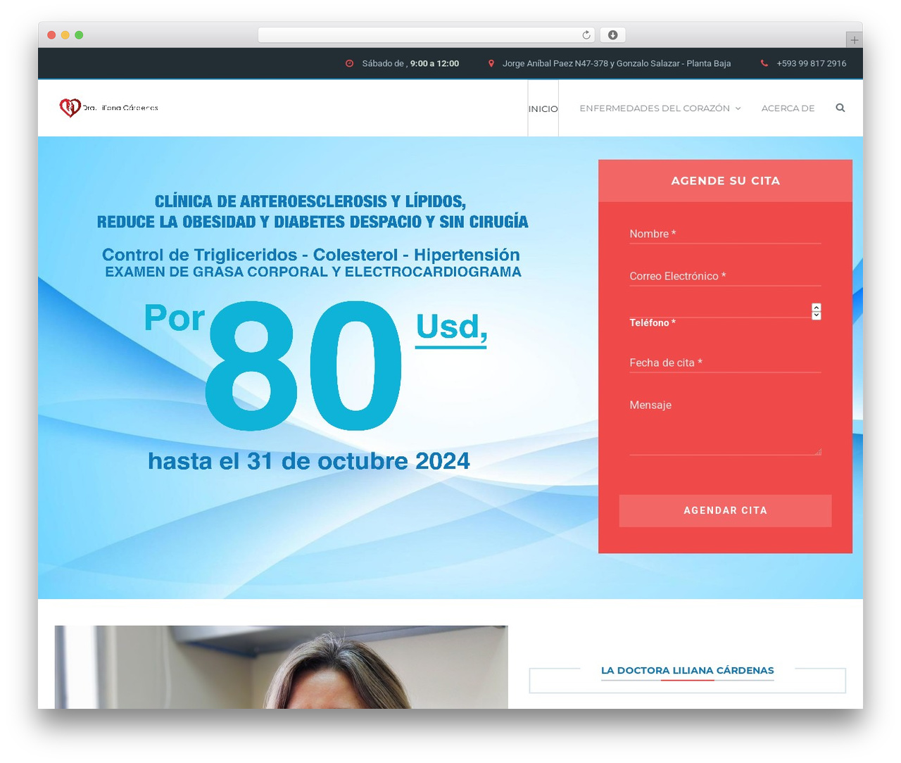 WordPress theme MedicPlus - cardiologoenquito.com