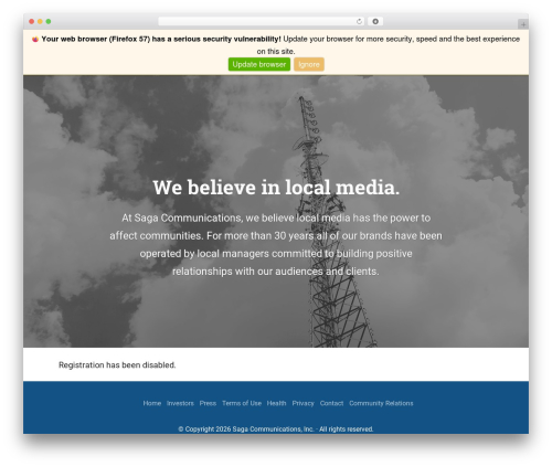 Saga alert bar WordPress plugin - sagacom.com/wp-signup.php?new=933kioa.com