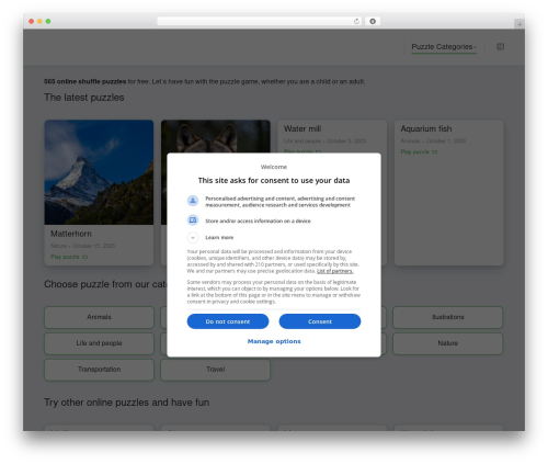 Shuffle puzzle WordPress plugin - playpuzzle.online