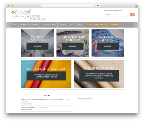WordPress theme Troy Web Core Theme - townsendleather.com