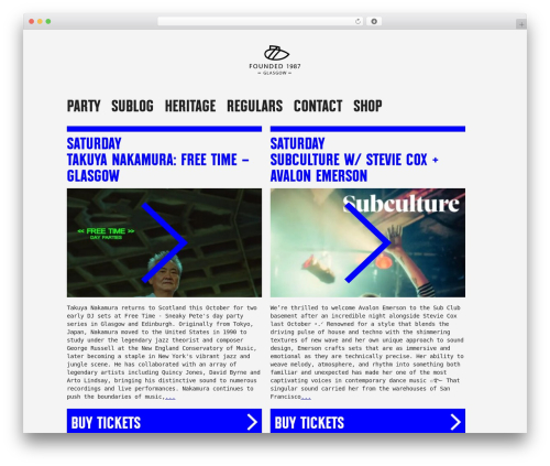 WordPress website theme WEB EAT WEB base - subclub.co.uk