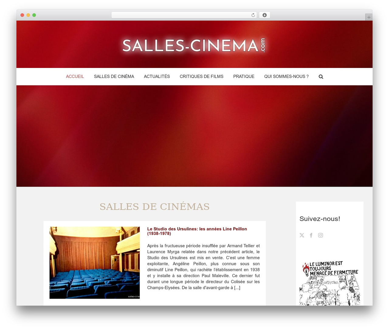 Avada WordPress theme - salles-cinema.com