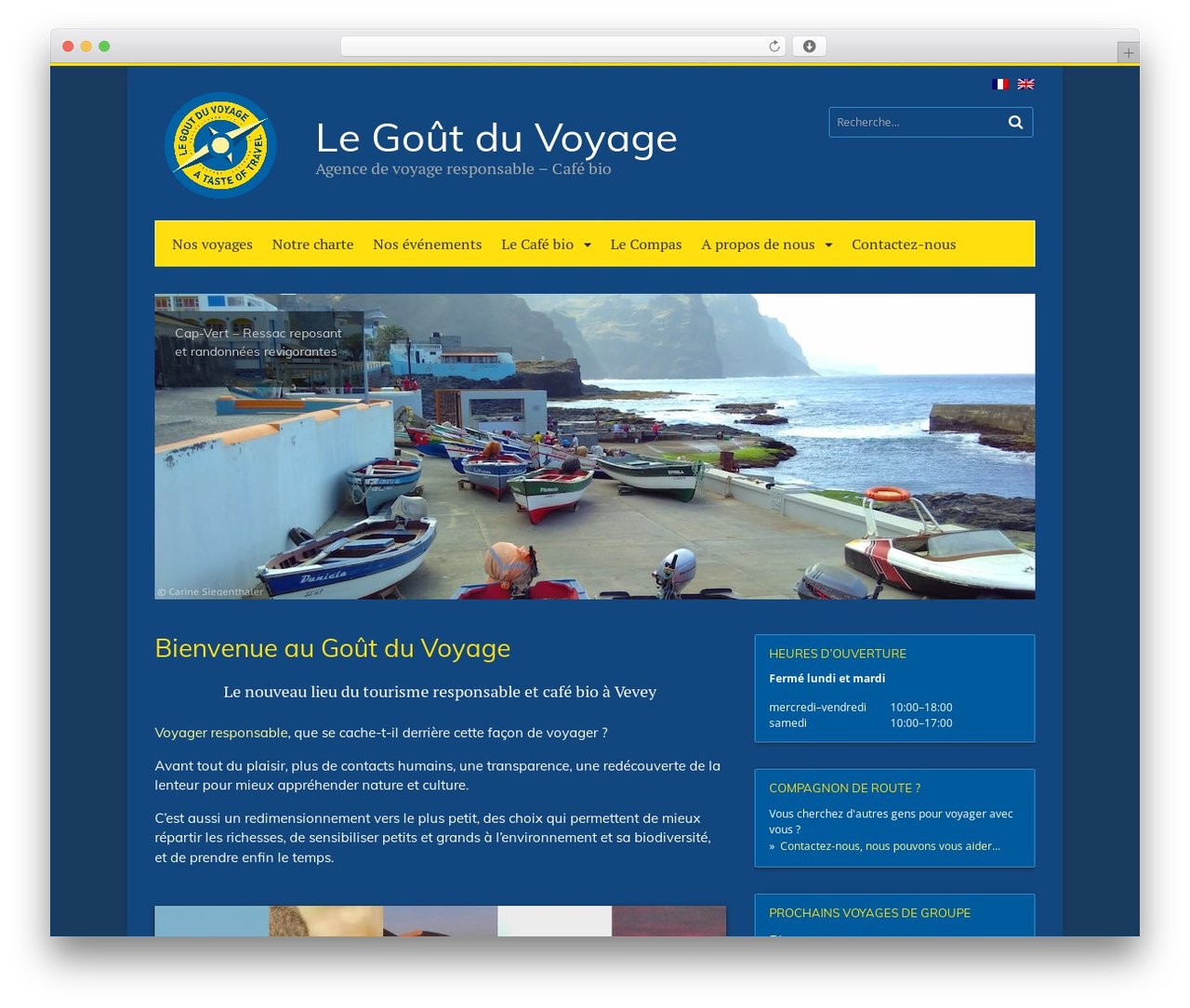 Canvas WordPress restaurant theme - legoutduvoyage.ch