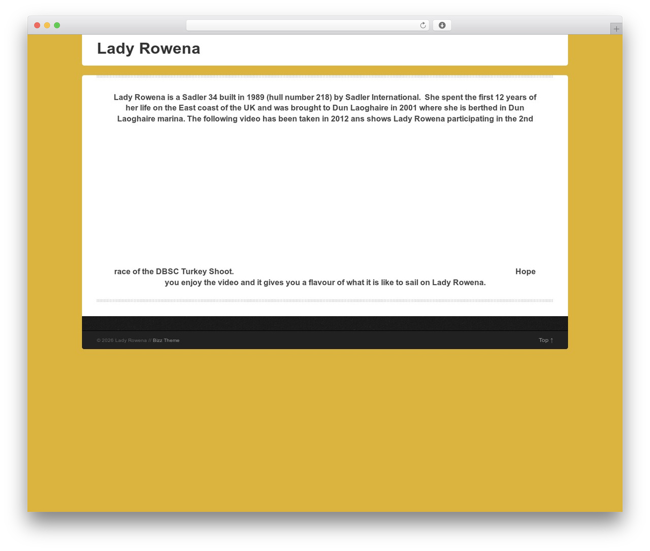 Bizz WordPress website theme - ladyrowena.net