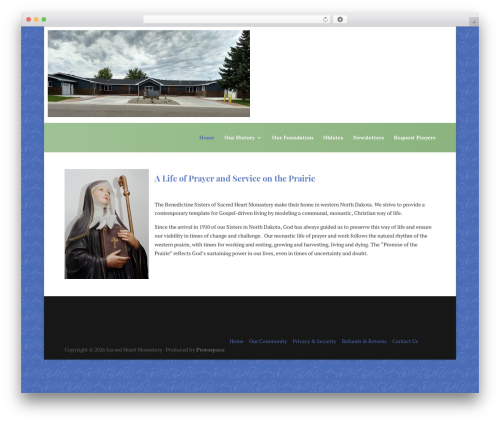 Divi premium WordPress theme - sacredheartmonastery.com
