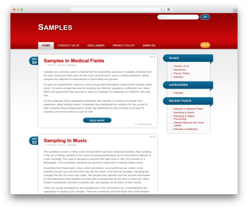 RedBel WordPress theme - samples.in
