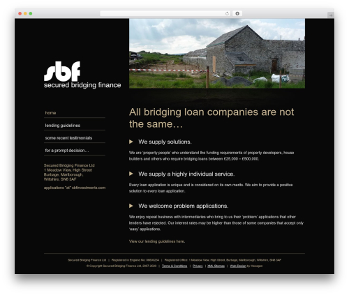 SBF WordPress theme design - sbfinvestments.com