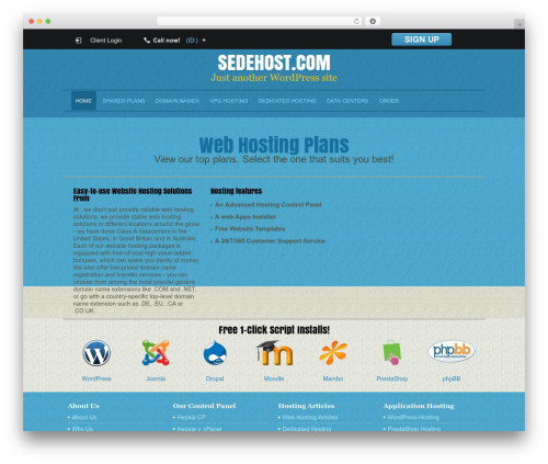 Smart Hosting WordPress theme - sedehost.com