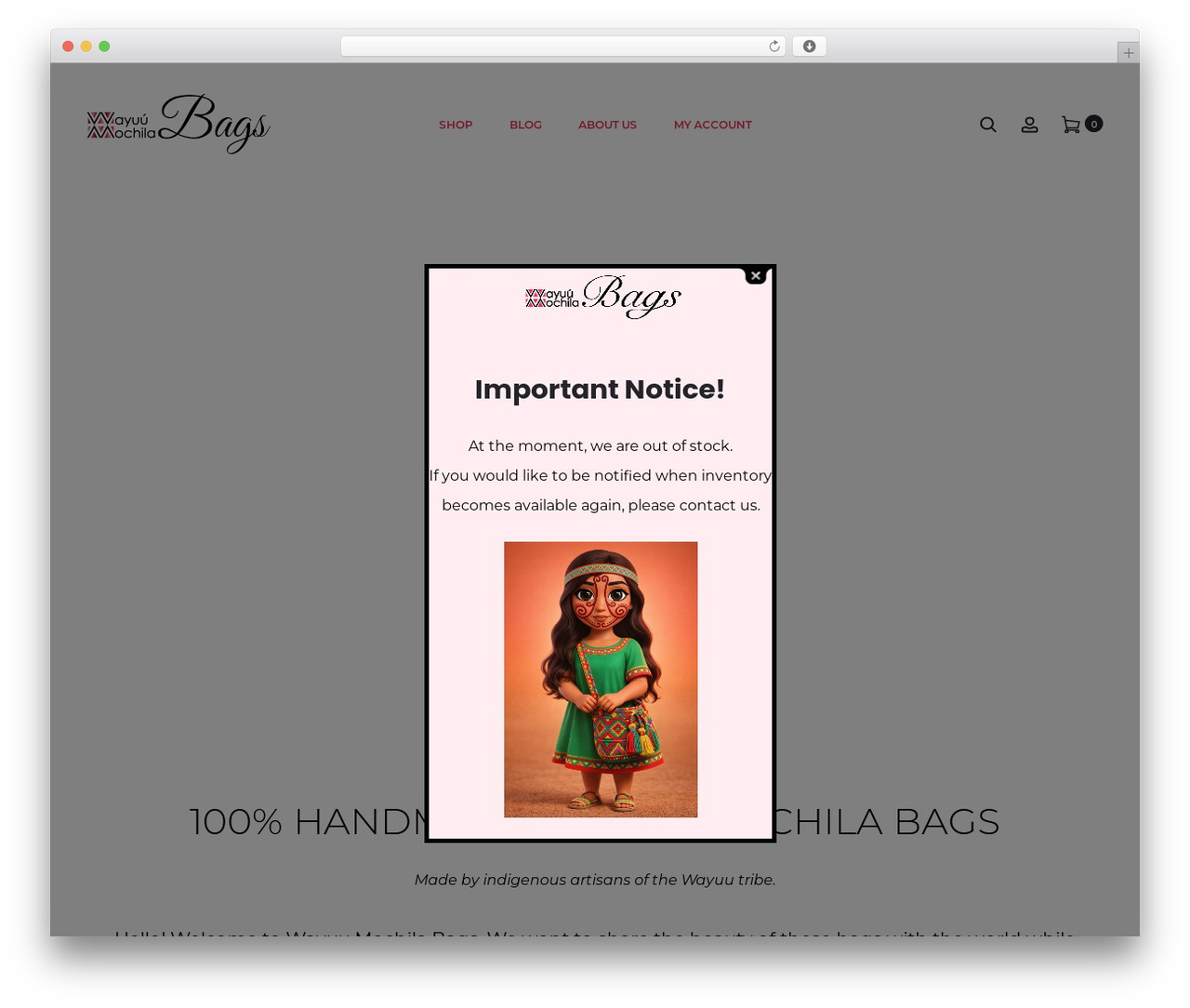 Sober theme WordPress - wayuu-mochila-bags.com