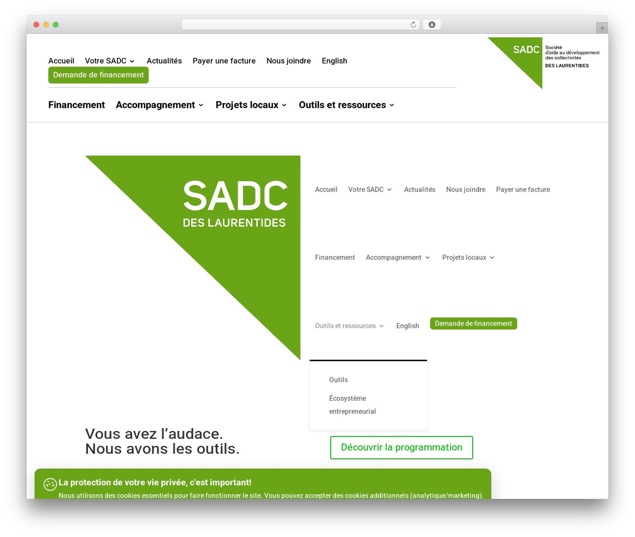 WordPress theme Divi - sadclaurentides.org