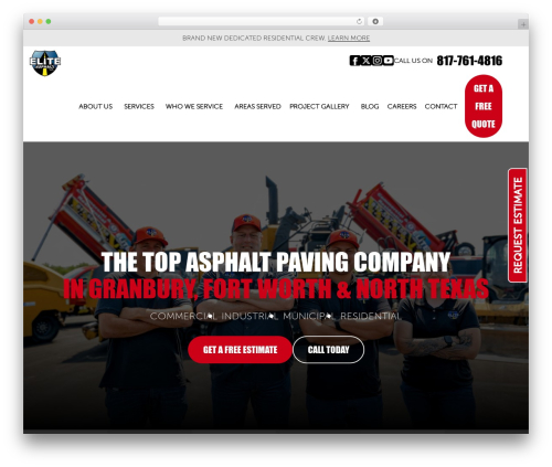 WordPress website theme Breakdance Zero Theme - eliteasphalt.net