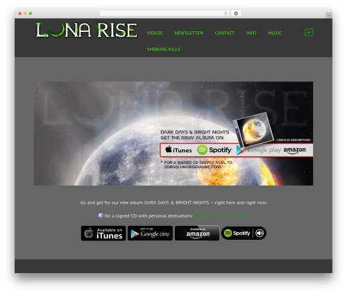 WordPress website theme Rectangulum - lunarisemusic.com
