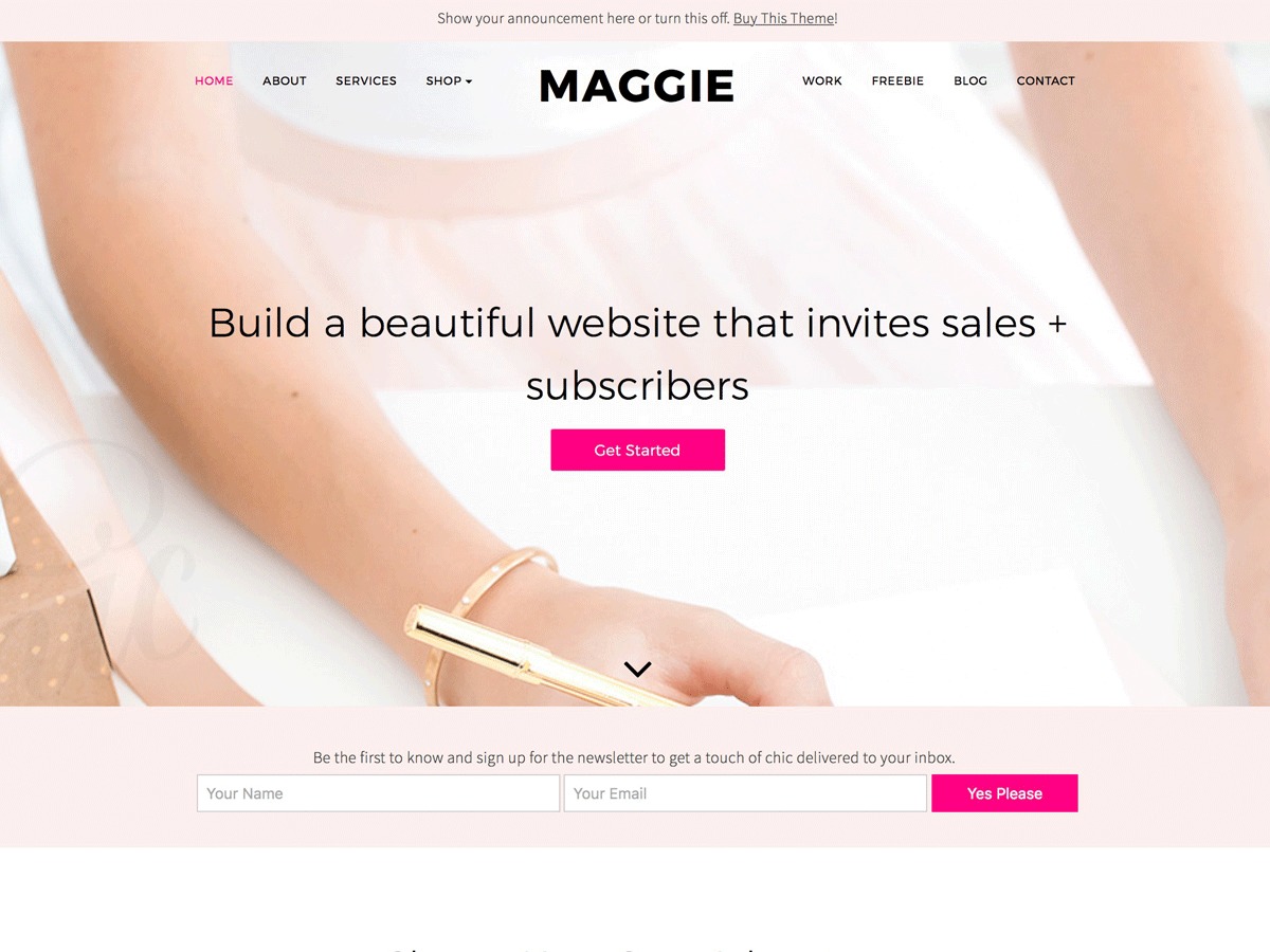 Maggie theme WordPress by Lovely Confetti