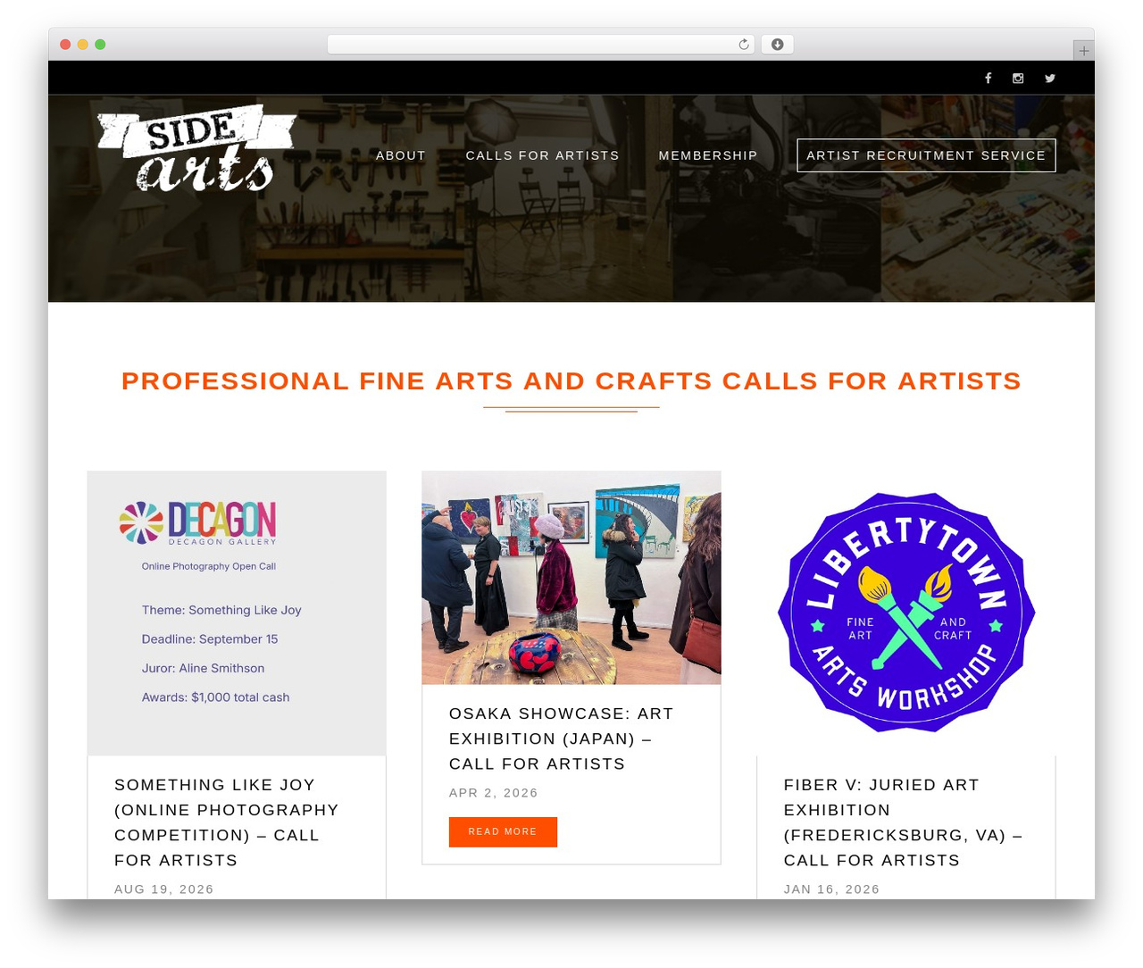 Mega WordPress theme - sidearts.com