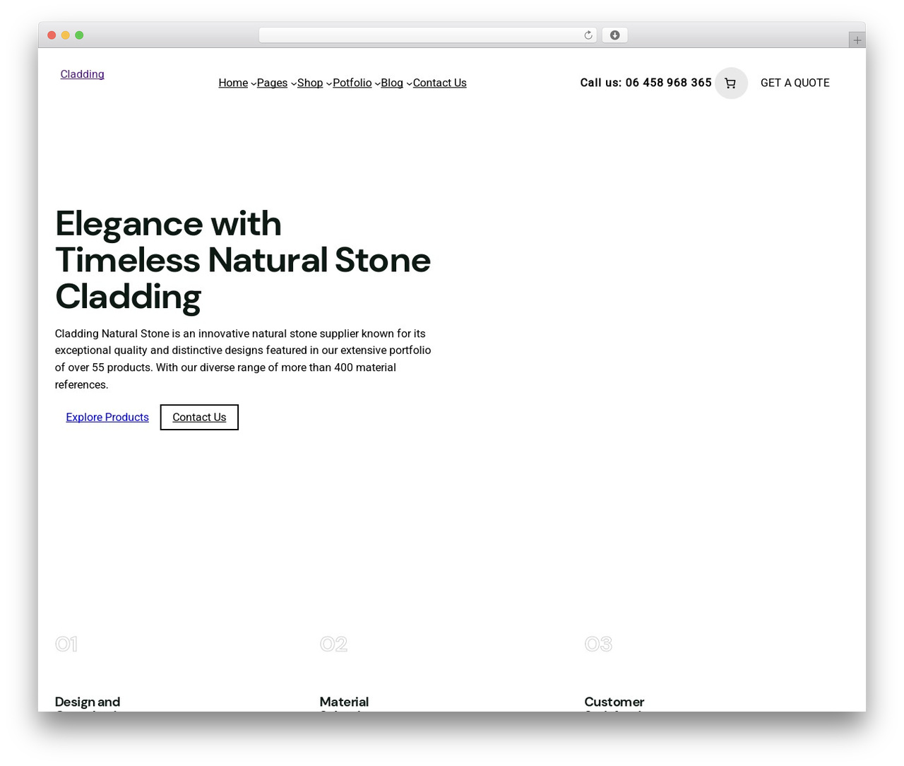WordPress theme Cladding - demo.webdevia.com/cladding-natural-stone-tiles-wordpress-theme